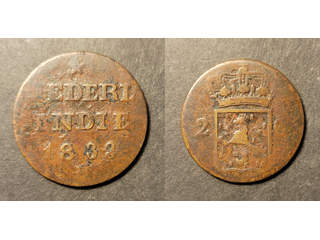 Nederländska Kolonier Netherlands East Indies 2 cents 1833 D, VF