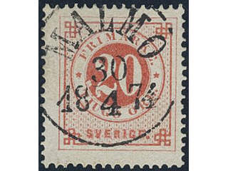 Sweden, Sverige, Sverige, Sverige. Facit 22c used, 20 öre red-light red. Superb …