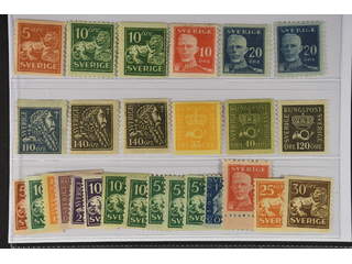 Sweden. ★ 1920–34. Coil stamps.. All different, e.g. F 141, 144Ccx, 144Ecxz, 149A, …