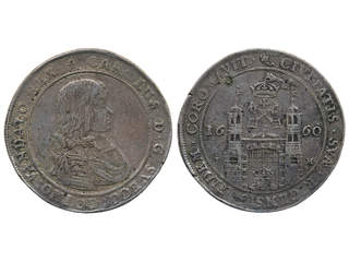 Coins, Sweden, Riga. Karl XI, SB 92a, 1 taler 1660. 28,40 g. Riga. Uppgraverad i fälten, …