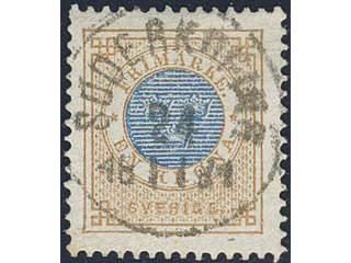 Sweden. Facit 38c used , 1 Krona orange-brown/blue. EXCELLENT cancellation SÖDERKÖPING …