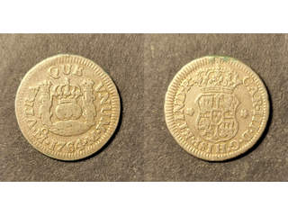 Mexico Carlos III (1759-1788) 1/2 real 1764, VF