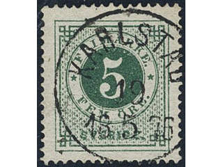 Sweden, Sverige, Sverige, Sverige. Facit 19g used, 5 öre dark green, smooth print. …