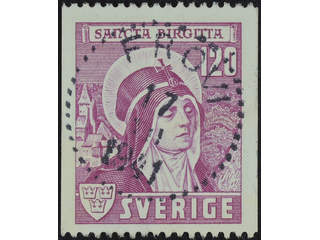 Sweden. Facit 336 used , 1941 St Bridget 120 öre rose-lilac. EXCELLENT cancellation …