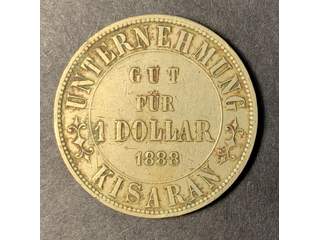 Nederländska Ostindien Kisaran 1 dollar 1888, VF