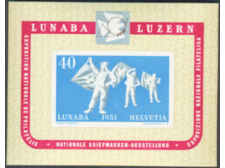 Switzerland. Michel 560 ★★, 1951 LUNABA Exhibition souvenir sheet 14. EUR 260