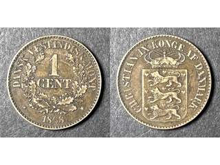 Danska Västindien Christian IX (1863-1906) 1 cent 1868, 1+