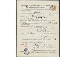 Sweden. Facit 86 on cover, 25 öre on Form No. 131 for withdrawal or change of address, …