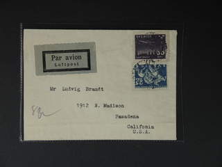 Sweden. Facit 232, 236 cover , 25+50 öre on beautiful air mail cover sent from STOCKHOLM …