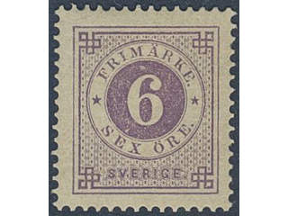 Sweden. Facit 31j ★, 6 öre bluish lilac on calendered paper. Superb. Opinion (shade) by …