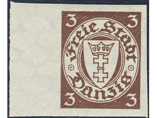 Germany, Danzig. Michel 216yU ★★, 1935 Coat-of-arms in oval III 3 pf dark yellow-brown …
