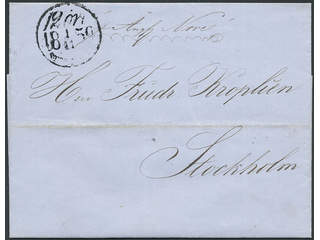 Sweden. Postage due mail. 12 ÖRE STOCKHOLM 1.11.1859, postage due cancellation type 3, …