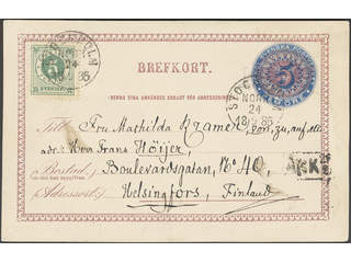 Sweden. Postal stationery, Single postcard, Facit bKe8B, 30, Postcard 5/6 öre type B, …
