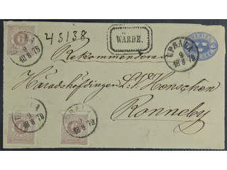 Sweden. Facit 31, Fk on cover, 3x6 öre on stamped envelope front sent registered from …