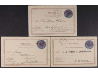 Sweden. Postal stationery, double postcard Facit bKd7 , Originating card 5/6 öre, two …