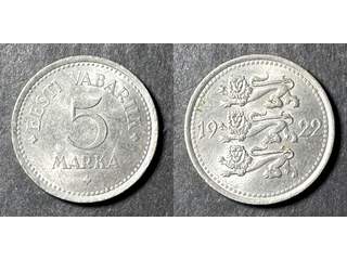 Estland 5 marka 1922, AU/UNC