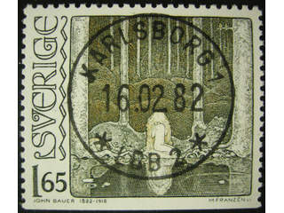 Sweden. Facit 1197 used , 1982 John Bauer 1.65 Kr cut at bottom. EXCELLENT cancellation …
