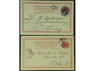 Sweden. Postal stationery, double postcard Facit bKd13 , Reply card 10+10 öre with …