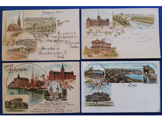Sweden. Picture postcards, lot GRUSS AUS. M-COUNTY. Eslöf, Landskrona and Mölle. Four …