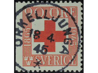 Sweden. Facit 358B used , 1945 Red Cross 20 öre red. EXCELLENT cancellation ÖRKELLJUNGA …