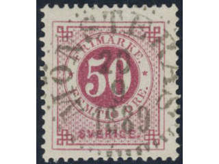 Sweden. Facit 48c used, 50 öre violet-carmine. EXCELLENT cancellation MÖNSTERÅS 20.9.1889.