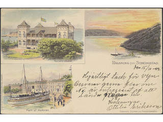 Sweden. Postcard Facit 52 , Gruss Aus. Strömstad, "Hälsning från", used card sent from …