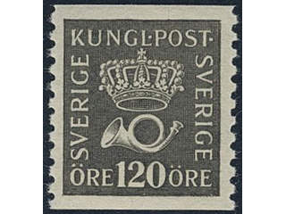 Sweden. Facit 171 ★★, 120 öre black vertical perf 9¾. Superb. SEK 3000