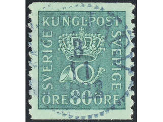 Sweden. Facit 165a used , 80 öre blue-green. EXCELLENT cancellation 8.11.1922. One …