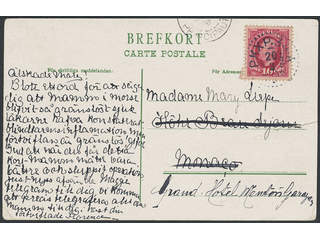 Sweden. Facit 54 cover , 10 öre on picture postcard (Grand Hotel, tear) sent from PKXP …