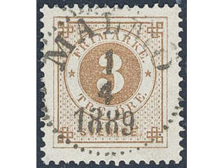 Sweden. Facit 41a used , 3 öre yellowish brown. EXCELLENT cancellation MALMÖ 1.4.1889. …