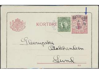 Sweden. Postal stationery, Letter card, Facit kB21, 79, Letter card 10/12 öre with …