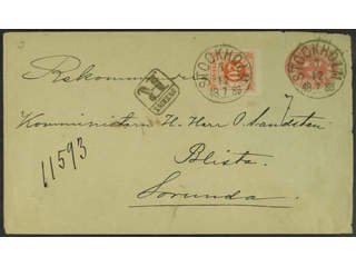 Sweden. Postal stationery, stamped envelope Facit Fk3, 46 , Stamped envelope 10 öre …