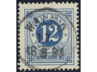 Sweden, Sverige, Sverige, Sverige. Facit 32g used, 12 öre dark blue–light blue on soft …