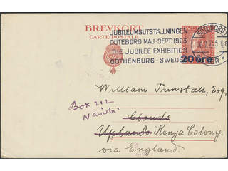 Sweden. Postal stationery, Single postcard, Facit bKe29, Postcard 20/25 öre sent from …
