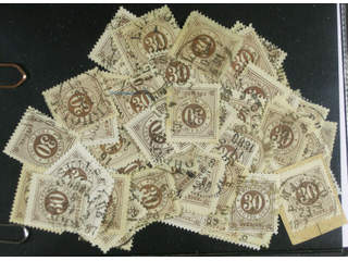 Sweden. Facit 47 used , 30 öre brown. 30 öre brown, one hundred used copies. Shades, …