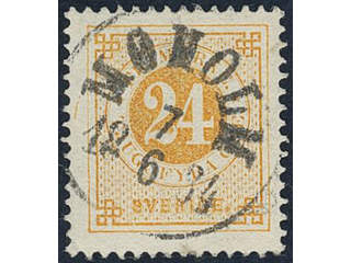 Sweden, Sverige, Sverige, Sverige. Facit 34g used, 24 öre orange. Superb cancellation …