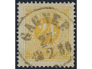 Sweden, Sverige, Sverige, Sverige. Facit 34c used, 24 öre orange-yellow. Superb …