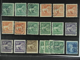 Sweden. Used 1920-34. St.Lions and GV, All different, e.g. F 140C+Ccx, 141bz, 142Abz, …