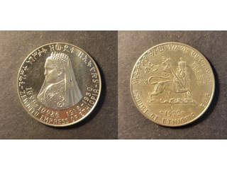 Ethiopia 5 dollars 1972 F NI, AU/UNC minor hairlines