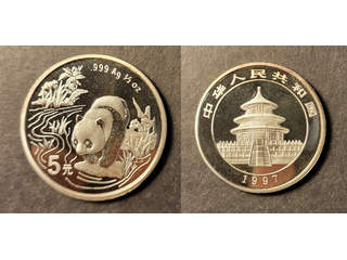 China 1/2 oz silver Panda 5 yuan 1997, PROOF