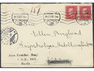 Sweden. Facit 176A cover , 2×15 öre on cover sent from ÖREBRO 14.2.27, addressed to …