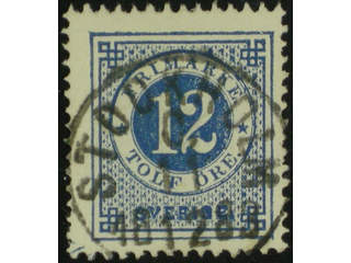 Sweden. Facit 32g-h used , 12 öre dark blue - light blue. EXCELLENT cancellation …