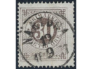 Sweden, Sverige, Sverige, Sverige. Facit 25i used, 30 öre greyish brown, light framing. …