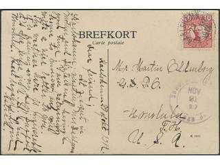 Sweden. Facit 82 cover , 10 öre on beautiful postcard sent from KARLSHAMN LBR 29.10.1912 …