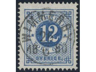Sweden, Sverige, Sverige, Sverige. Facit 32 used, 12 öre blue. EXCELLENT cancellation …