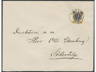 Sweden. Facit 51b cover , 10/24 öre, single usage, on cover sent from UPSALA 9.8.1895 to …