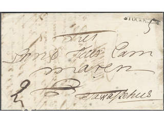 Sweden. A county. STOCKHOLM, straight postmark. Type 4 on letter dated "15 Julü 1755" …