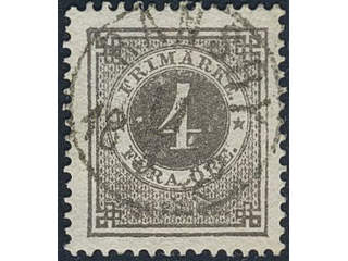 Sweden. Facit 29b used , 4 öre grey-light grey. EXCELLENT cancellation RANSBY 11.3.1882.