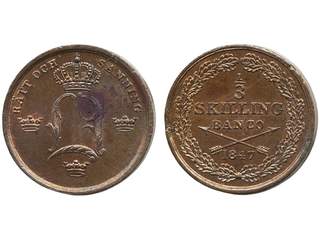 Coins, Sweden. Oskar I, SM 113, 1/3 skilling banco 1847. 01/0.