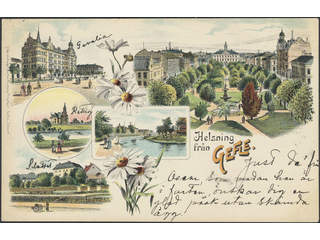 Sweden. Postcard Facit 52 , Gruss Aus. Gefle, "Helsning från", used card sent from GEFLE …